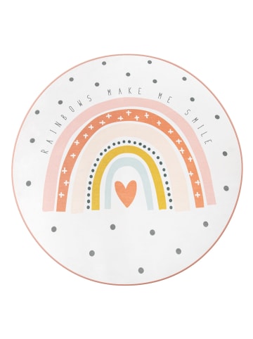 KADIMA DESIGN Kinderteppich waschmaschinenwaschbar Regenbogen Kinderzimmer in Creme