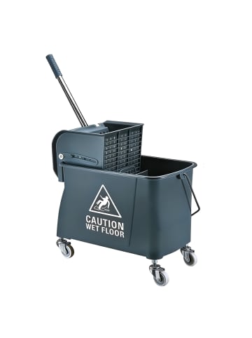 relaxdays Reinigungswagen in Grau - (B)44 x (H)66 x (T)28 cm