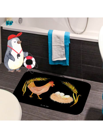 Mr. & Mrs. Panda Badematte Huhn Stolz ohne Spruch in Schwarz
