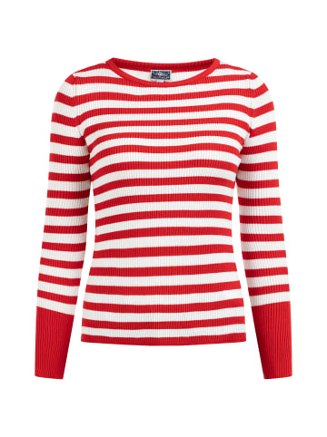 DreiMaster Maritim Strick Pullover in WOLLWEISS ROT