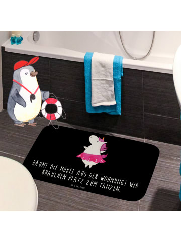 Mr. & Mrs. Panda Badteppich Einhorn Ballerina mit Spruch in Schwarz