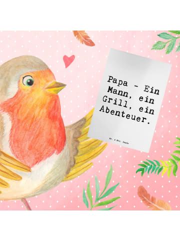 Mr. & Mrs. Panda Grußkarte Papa Abenteuer mit Spruch in Weiß