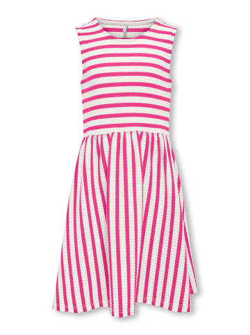 KIDS ONLY Sommerkleid KOGNELLA S/L CUTLINE DRESS in cloud dancer/Stripes Raspberry Rose