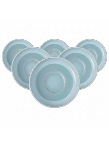 like. by Villeroy & Boch 6er Set Espressountertassen Perlemor Aqua in ø 12 cm in blau