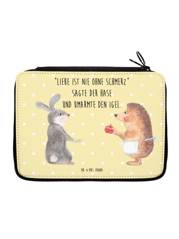 Mr. & Mrs. Panda Federmäppchen Hase Igel mit Spruch in Gelb Pastell