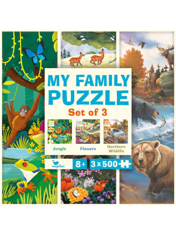 Magellan My Family Puzzle - Set of 3 - Jungle, Flowers, Northern Wildlife