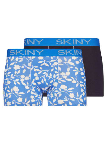 Skiny Boxershort 2er Pack in Blau/Blumen