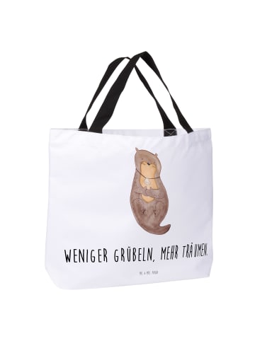Mr. & Mrs. Panda Tote Bag Otter Muschel mit Spruch in Weiß