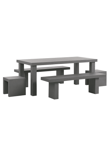 Beliani 5-tlg Gartentisch Set TARANTO in Grau