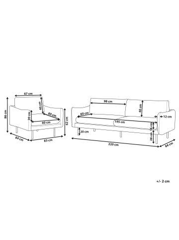 Beliani 2-tlg Sitzgruppe VINTERBRO in Grün/Schwarz