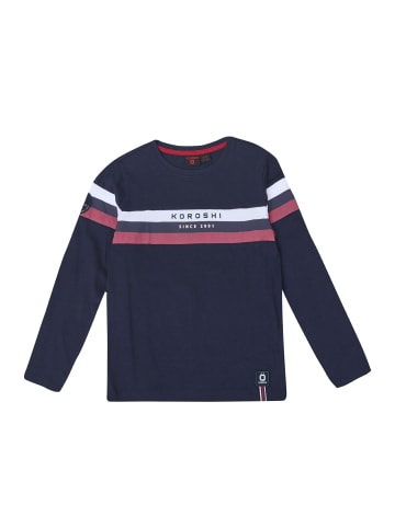 KOROSHI Langärmliges Jungen-T-Shirt in blau