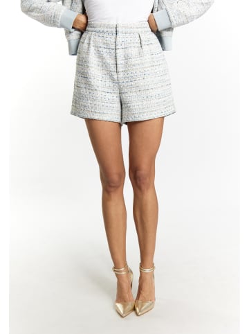 faina Damen Bouclé Shorts in Hellblau Mehrfarbig