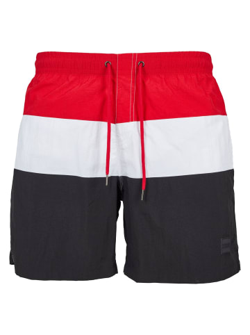 Urban Classics Badeshorts in blk/firered/wht