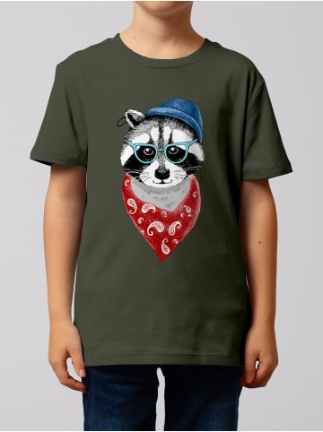 wat? Apparel T-Shirt Waschbär in Khaki