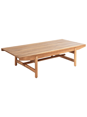 Beliani Gartentisch GIAVENO in Braun - (W) 79 x (H) 38 x (L) 145 cm