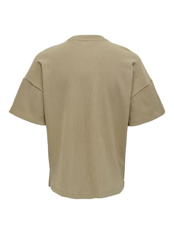 Only&Sons Weites Rundhals T-Shirt Kurzarm Basic Shirt ONSBERKELEY in Beige