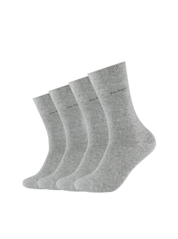 camano Socken für Damen und Herren Businesssocken Komfortbund Bequem Langlebig Baumwolle Soft  mit verstärktem Fersen- und Zehenbereich 4er Pack ca-soft in Grau