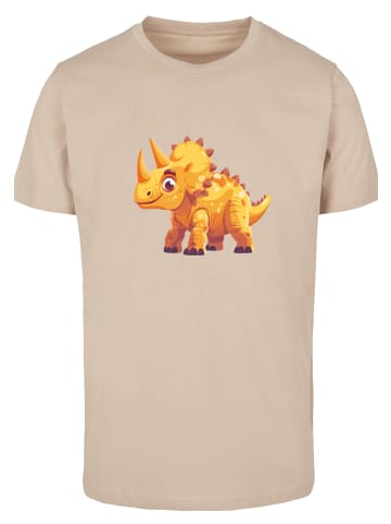 F4NT4STIC T-Shirt Süßer Triceratops Dinosaurier in sand