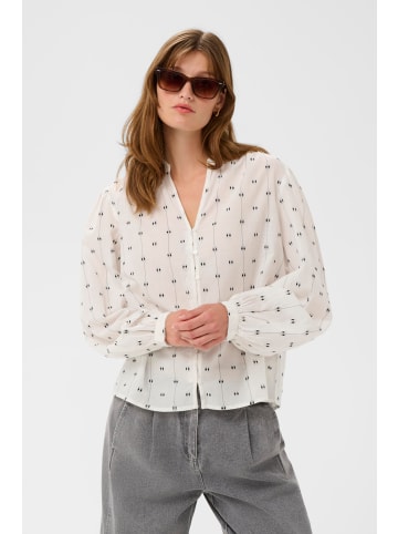 Soaked in Luxury Langarm - Hemd SLAmelie Gerade Passform in White W. Black Dobby