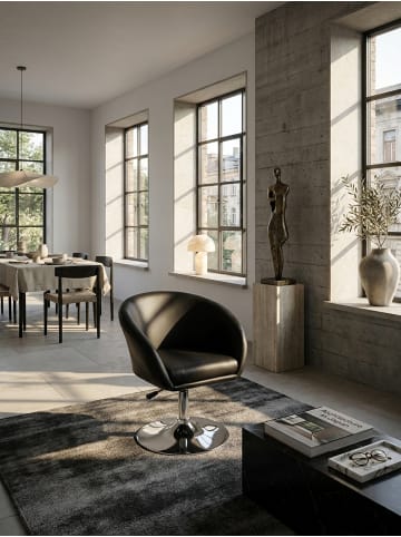 KADIMA DESIGN Loungesessel LIFT | Retro-Design, Höhenverstellbar, Trompetenfuß in Schwarz