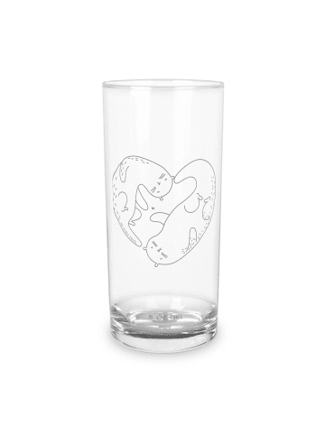 Mr. & Mrs. Panda Blümchentailglas Otter Herz ohne Spruch in Transparent