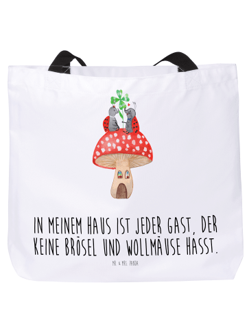 Mr. & Mrs. Panda Shopper Tasche Marienkäfer Fliegenpilz mit Spruch in Weiß