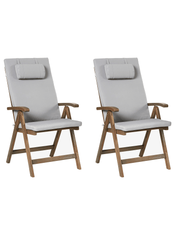 Beliani 2er-Set Esszimmerstuhl AMANTEA PREMIUM in Braun/Grau