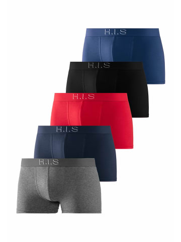 H.I.S Boxer in grau-meliert, schwarz, navy, rot, blau