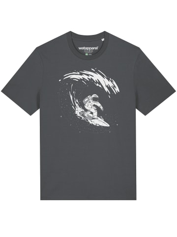 wat? Apparel T-Shirt Surfing Spaceman in Grau