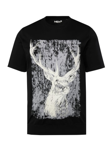 Men Plus Kurzarm T-Shirt in schwarz