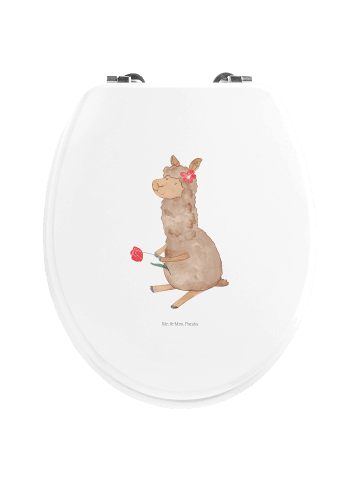 Mr. & Mrs. Panda WC Sitz Alpaka Blume ohne Spruch in Weiß