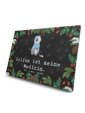 Mr. & Mrs. Panda Advents-Teekalender Panda Golfen mit Spruch in Kreidetafel