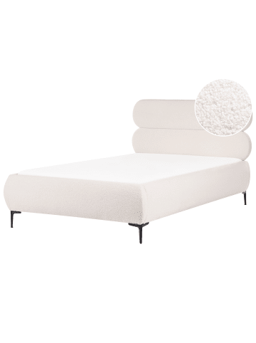 Beliani Doppelbett LESSAY in Weiß/Schwarz - (W) 135 x (H) 103 x (L) 213 cm