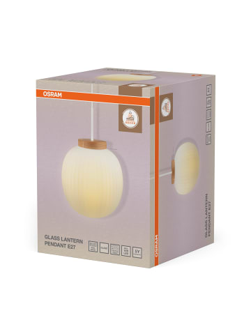 Osram Decor Glass Lantern Pendelleuchte E27 Holz 310mm