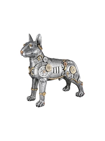 GILDE Figur Steampunk pitbull silberfarben - (H) 29 cm