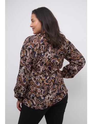 KAFFE curve Langarm-Bluse KCmarthy Regular fit in Black Paisley Print