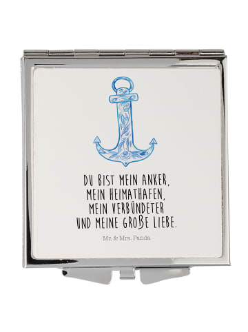 Kleiner Spiegel Anker Blau mit Spruch in Weiß