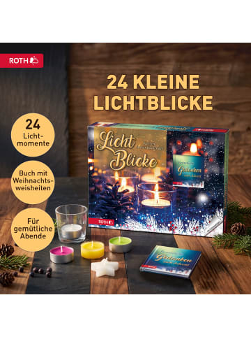 ROTH Kerzen-Adventskalender - Lichtblicke - mit Buch in Bunt