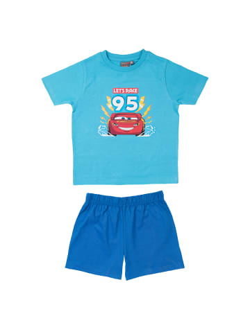 United Labels Disney Cars Schlafanzug - Lightning McQueen Kurzarm in blau