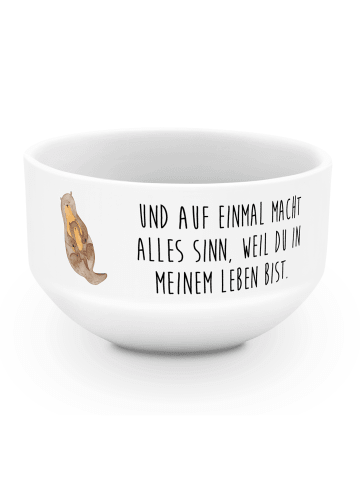 Mr. & Mrs. Panda Salatschale Otter Kind mit Spruch in Weiß