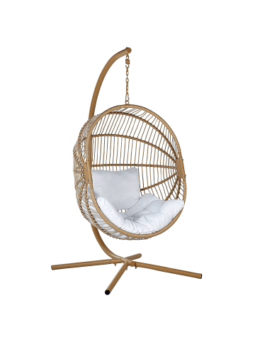 Beliani Hängesessel ACRI in Beige/Weiß - (W) 98 x (H) 197 x (L) 120 cm