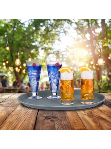 relaxdays 10 x Serviertablett in Grau - Ø 35 cm