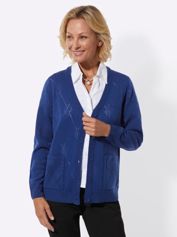 WITT WEIDEN Ajourstrickjacke in royalblau