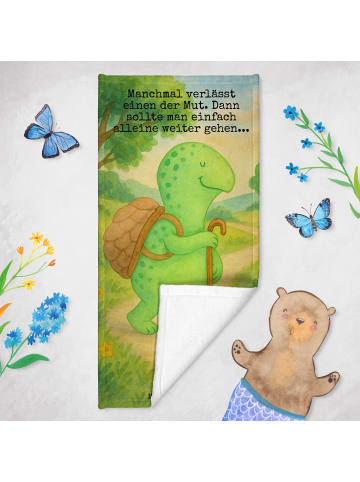 Mr. & Mrs. Panda Strandlaken Schildkröte Wanderer Design mit Spruch in Weiß