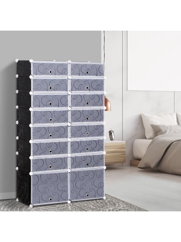 HOMCOM Würfelregal-B95 x T37 x H160 cm-Schwarz