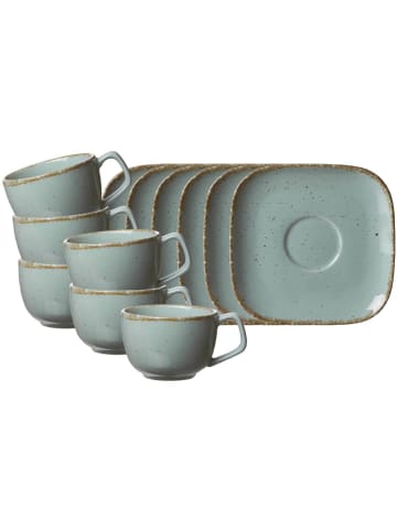 Ritzenhoff & Breker 6er Set Kaffeetassen mit Untertassen Casa 200 ml in blau
