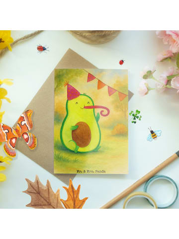 Mr. & Mrs. Panda Grußkarte Avocado Geburtstag Design ohne Spruch in Weiß