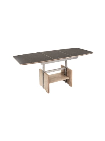 58 aufm Kessel FUNKTIONSTISCH Chad 120x70x54 höhenverstellbar azb Eiche/Marmara Nero