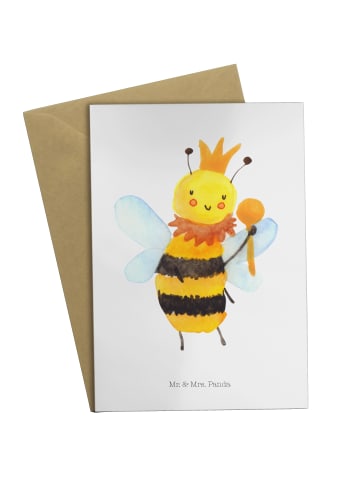 Mr. & Mrs. Panda valentinstagskarte Biene König ohne Spruch in Weiß