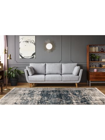 Kayoom Kurzflor Teppich Adela 125 in blau - rechteckig